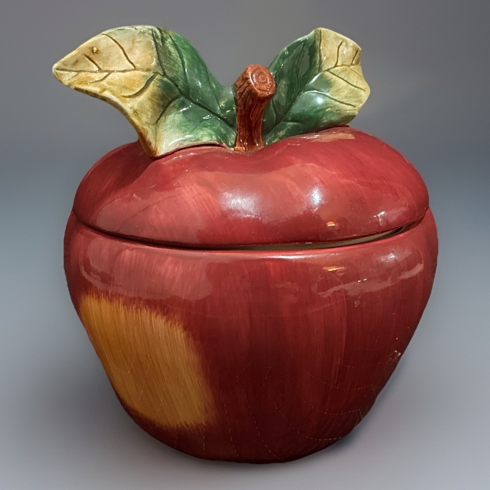 Sakura Sonoma Apple Cookie Jar | Hand Painted | Vintage Kitchen Décor